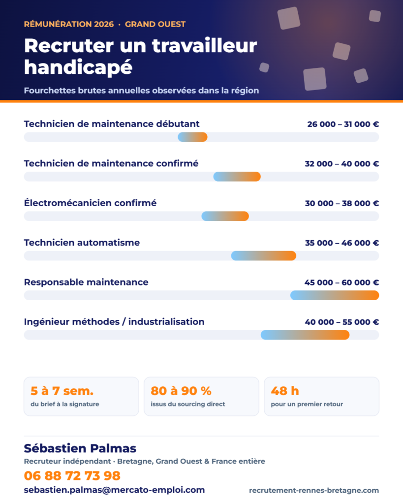 Infographie des points clés : Recruter un travailleur handicapé : obligations, aides et idées reçues